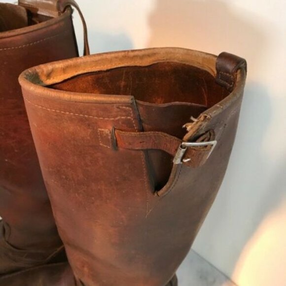 Outdoor Tall Brown Leather Snake Boots - Picture 9 of 12